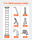 Multi-purpose Folding Ladder 7-in-1  3 Step 12ft With Scaffolding Plank   Versat