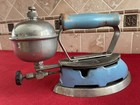 Early Coleman Lamp Stove Blue Enamel Gas Sad Iron Kitchen Tool Instant Lite 4a