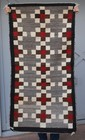 Vintage Navajo Ganado Rug - Checker Cross Handspun - Red Gray Brown 57 X 29