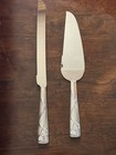 Wedding Bridal Cake Knife Serving Set With Adorn Patter Hearts   Jeweled