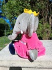 Vintage 1989 Gund Babar Queen Celeste Elephant 16  Plush