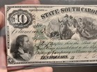 1873  10 South Carolina Columbia Obsolete State Note - Uncirculated 