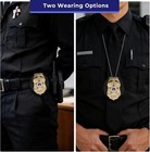 Police Badge Holder Belt Clip  Universal Cowhide Leather Sheriff Security Badge