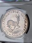 1954  South  Africa Silver 5 Shillings  Ngc Proof 66 Gem   Pq  gem Proof 