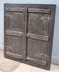 Antique Wooden Wall D  cor Window Panel With Frame Original Old Fine Metal Fitted