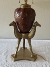Chapman Brass Camel Figural 2-light Table Lamp With Shade - Vintage 90s