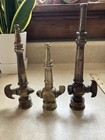 Lot Of  3  Antique Vintage Brass Water Fire Hose Nozzles