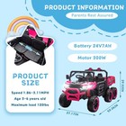 24v Kids Ride On Toy 2 Seater Electric Truck Car Power Wheels Utv W remote led