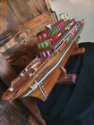 Extremely Rare Ooak Wooden 1920s Antique Handmade design Ship Lights 37  Long 