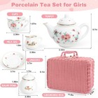 Porcelain Tea Set For Girls Princess Party Pretend Play Kids Toys Toddlers Pink