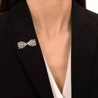 3 20ct Princess Cut Simulated Black Diamond Bow Brooch Pin 14k White Gold Plated