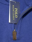 Nwt Polo Ralph Lauren Men M Medium Blue Quarter Zip Sweater Knit Luxury Classic