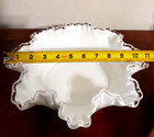 Vintage Fenton Silvercrest Milk Glass 11 Inch Diameter Ruffled Art Glass Bowl