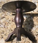 6  Beautiful 3 Leg Metal Brass Patina Candle Holder Spiked Plate 