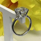 4 9ct Asscher Cut Vvs1 Lab Created Diamond Engagement 14k White Gold Finish Ring