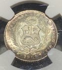 Peru 1905 Jf Dinero  Ngc Ms 66 Brilliant Uncirculated Silver 