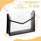 2 Pack B5 Plastic File Folders With Snap Closure  Black  Horizontal