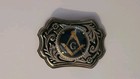 Vintage Masonic Belt Buckle  Center Stone Design