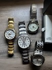 Lot Of 5 Mens Various Brand Watches For Repair   Parts - Untested - Sold As Is