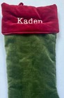 Pottery Barn Classic Velvet Christmas Stocking  kaden  Green Red New Medium