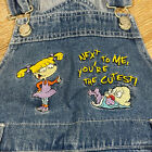 New Vintage Rugrats Denim Jumper Dress Pockets Nickelodeon Kids Size 12 With Tag