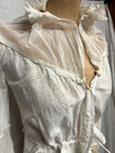 Antique Women s Victorian White Cotton Netted Summer Blouse As Found