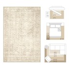 8x10 Washable Area Rug Beige Neutral Vintage Distressed Oriental Large Non
