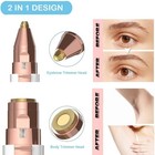 2 In 1 Eyebrow Trimmer Facial Hair Remover Women Usb Rechargeable Painless Razor