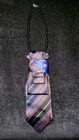 Burberry Silk Tie Necklace Black Pearl Women Professional Button Down Ooak