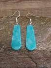 Native American Sterling Silver   Turquoise Slab Earrings - Garcia