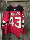 Luke Hughes 2025-26 New Jersey Devils Auto d Game Used Worn Jersey With Coa
