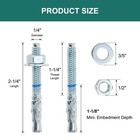 1 4  X 2-1 4  Concrete Anchors  50 Pack  1 4 Inch Wedge Anchors Bolts Zinc Pl