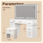 Vanity Desk With Lighted Mirror   Power Outlet Makeup Vanity Table With Stool