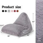 Bean Bag Chair Sofa Memory Foam Pre-filled Bean Bag  faux Fur  Light Gray 