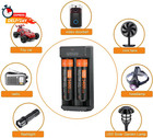 Universal Smart 2 Slots 18650 Battery Charger Set 4 Pack 3400 Mah Rechargeable B