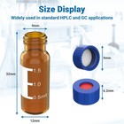 100pcs 2ml Amber Vials screw Caps Ptfe W writing Area 250ul Vials Inserts