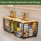 Wire Storage Basket For Kitchen Pantry  Counter Stackable Organizing Bin