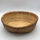 Vintage Oval Nantucket Style Basket Solid Wood Bottom