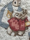 Vintage Beatrix Potter Peter Rabbit Baby Quilt Blanket Handmade 44    X 33   