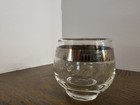 Vintage Midcentury Roly Poly Silver Rim Glass Mcm Barware Cocktail Single