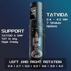 New Tatvida Wireless Tattoo Gun Rotary Machine Kit 2400mah 12v Adjustable Stroke