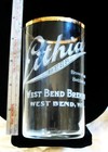 Rare Pre Prohibition Lithia West Bend Wis Brewing Co Advertising Beer Glass