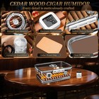 Cigarloong Large Humidor 50-60 Cigars Cedar Wood Lining Hygrometer Humidifier