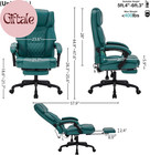 Massage Office Chair With Foot Rest 6 Points Vibration And Heat Home Office Desk
