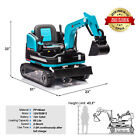 New 2in1 Blue 12v Battery Powered Kids Ride On Excavator Bulldozer 360   W remote