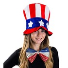 Uncle Sam Hat And Bow Tie - American Top Hat With Patriotic Bow Tie - 2-piece