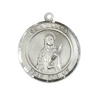 Sterling Silver Saint Lucia Of Syracuse Medal Pendant 24  Endless Chain Necklace