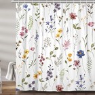 Colorful Floral Shower Curtain  Botanical Flower 72 w X 72 l  pack Of 1  White