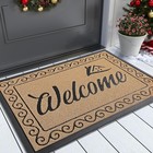 Welcome Door Mat Indoor Outdoor Non Slip Front Carpet For Home Entrance Floor