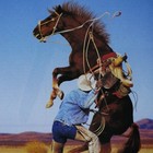 Marlboro Man Cowboy Vintage 1997 Raring Bronco Original Print Ad 8 5 X 11
